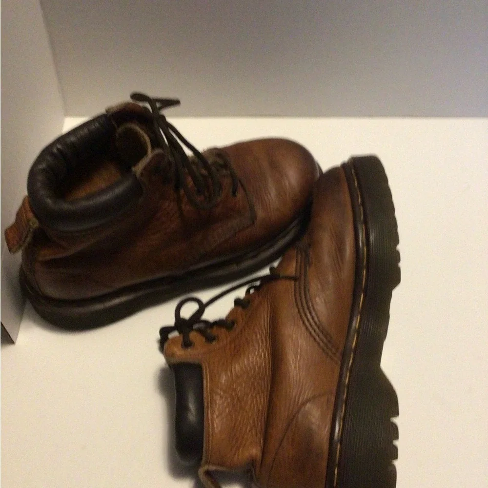 Dr Martens Brown Leather Lace Up Ankle Boots Mens Size 8‎